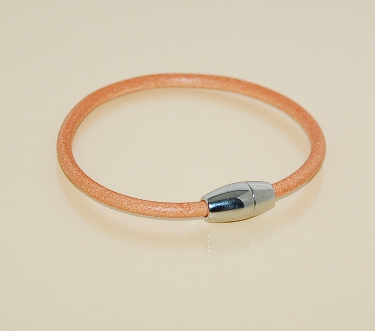 Leder Armband Kernleder hellbraun ca. 4mm AAA 