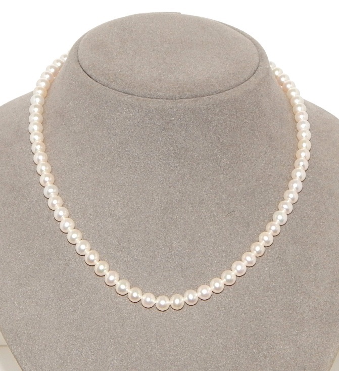 Perlenkette weiß ca. 6,5mm AAA+ rund