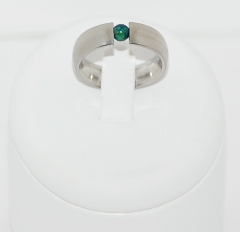 Edelstahlspann Ring mit Azurit-Malachit ca.4mm AAA