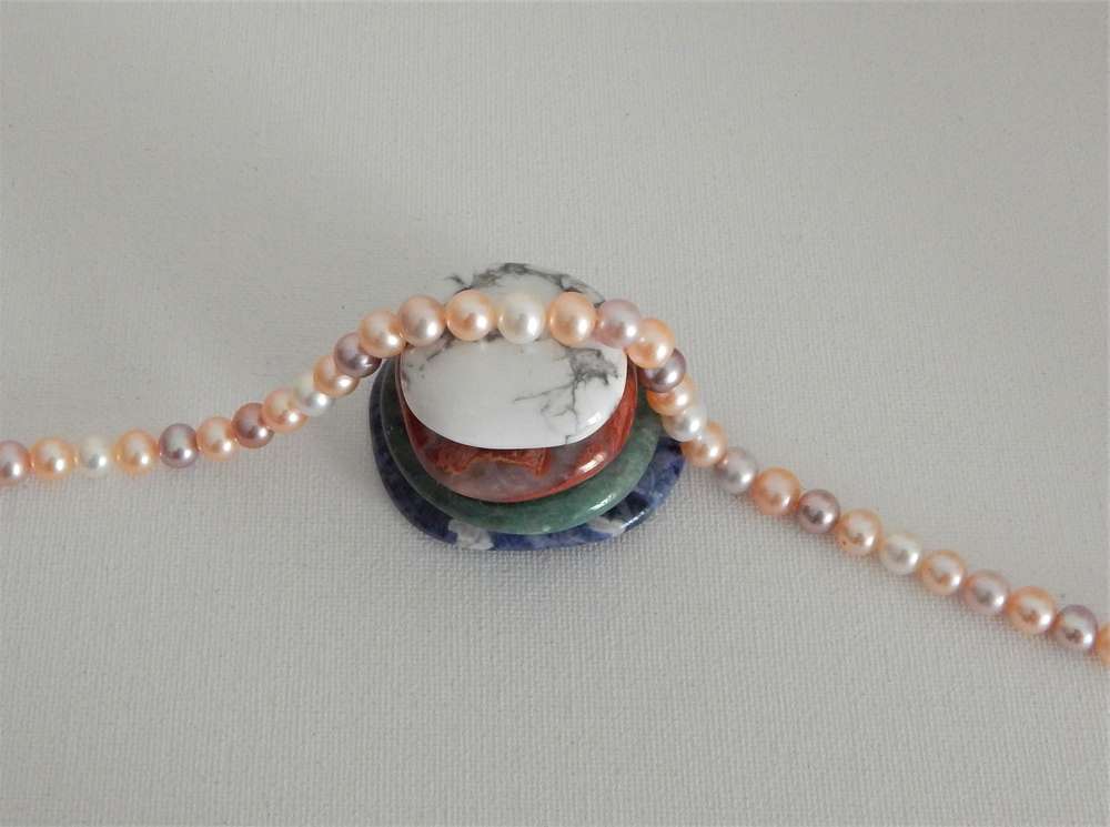Perlenkette multicolor ca. 7,5mm AAA+ semi-rund