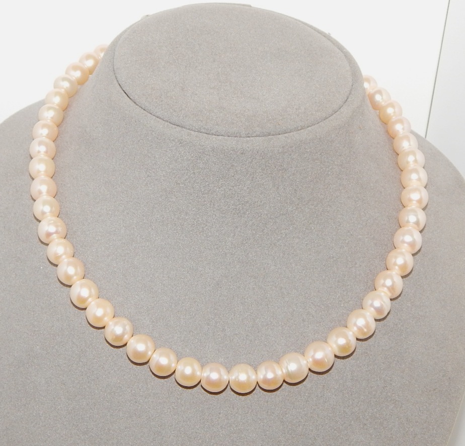 Perlenkette rose ca. 8-9mm AAA rund 