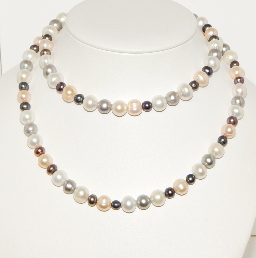 Perlenkette multicolor ca. 5,5-9,5mm A+ semi-rund