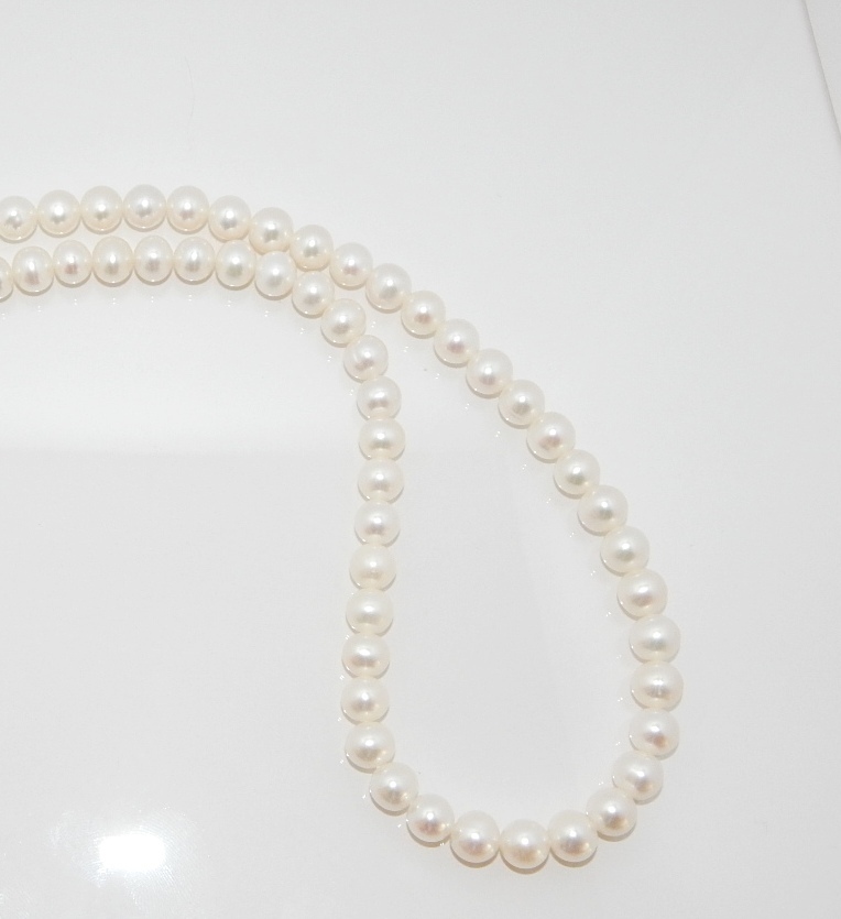 Perlenkette weiß ca. 7-8mm AAA+ rund