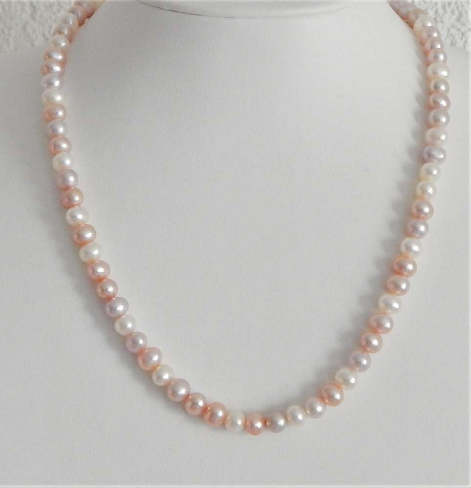 Perlenkette multicolor ca. 6-6,5mm AAA semi-rund
