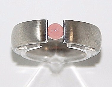 Edelstahlspann Ring mit Pinkopal ca. 4mm AAA 