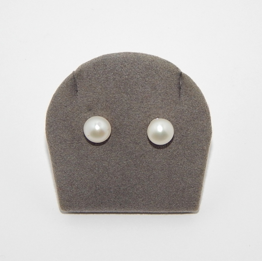 Perlenohrstecker weiß ca. 6mm AA bouton 
