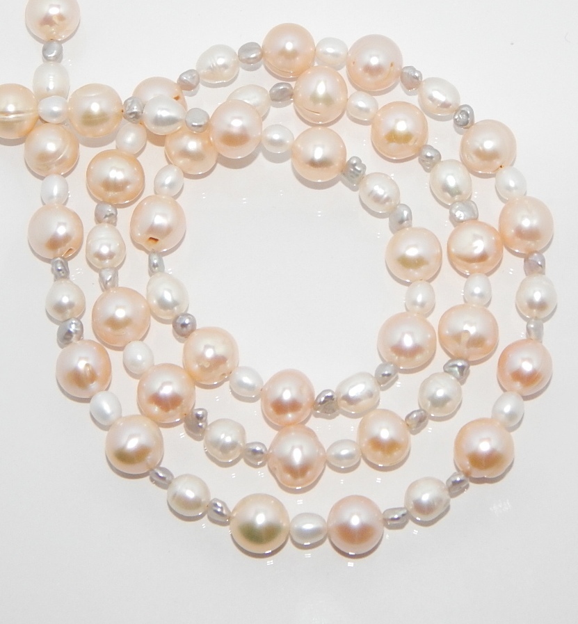 Perlenkette multi ca. 5-10mm AA semi-rund und barock