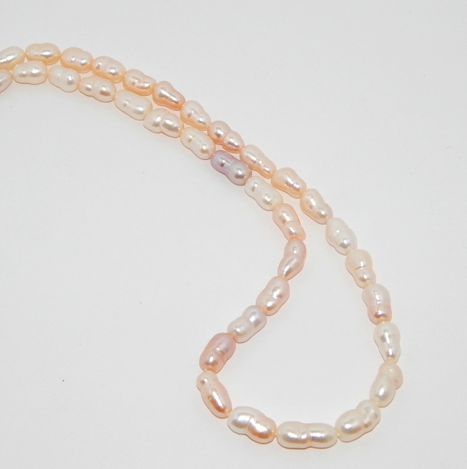  Perlenkette multicolor ca. 13x7mm AAA Zwillingsperlen