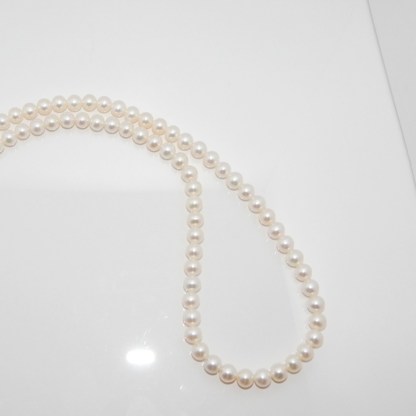 Perlenkette weiß ca. 6,5mm AAA+ rund
