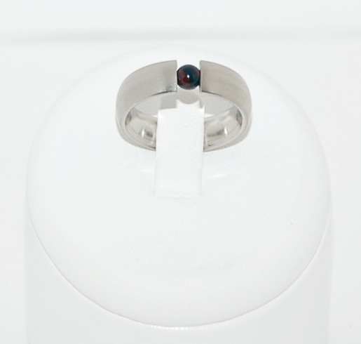Edelstahlspann Ring mit Heliotrop ca. 4mm AAA 