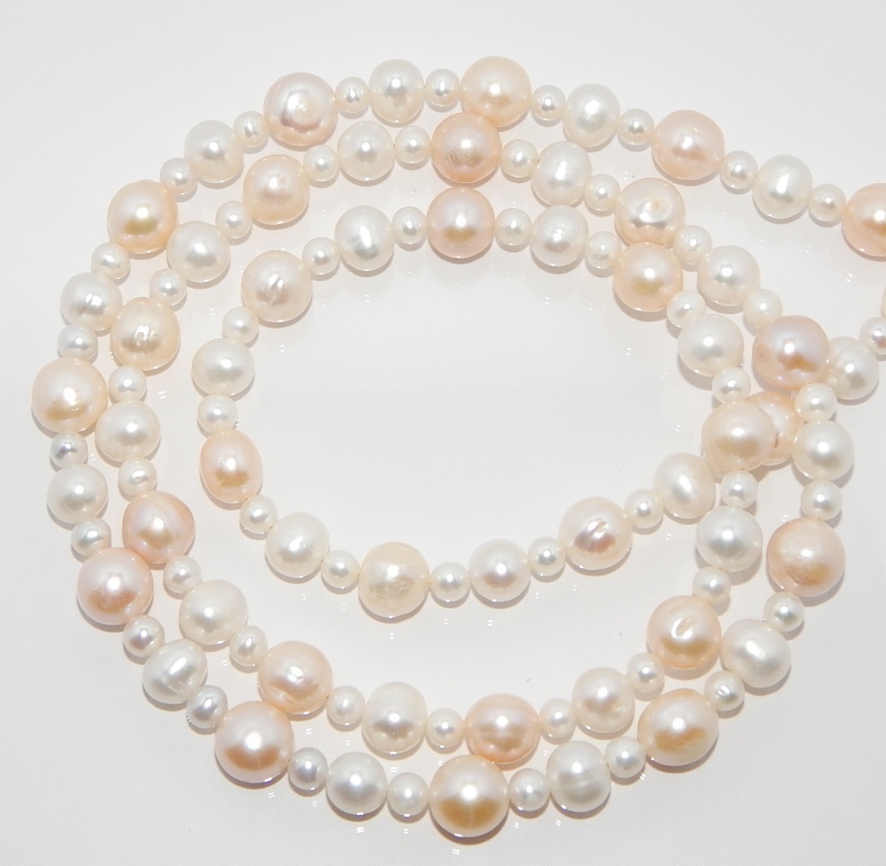  Perlenkette multicolor ca. 5-10mm AA semi-rund