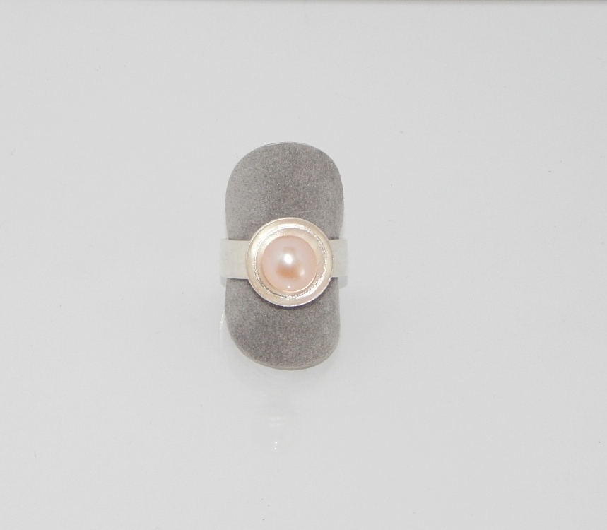 Perlenring Perle rose ca. 8-9mm AAA bouton