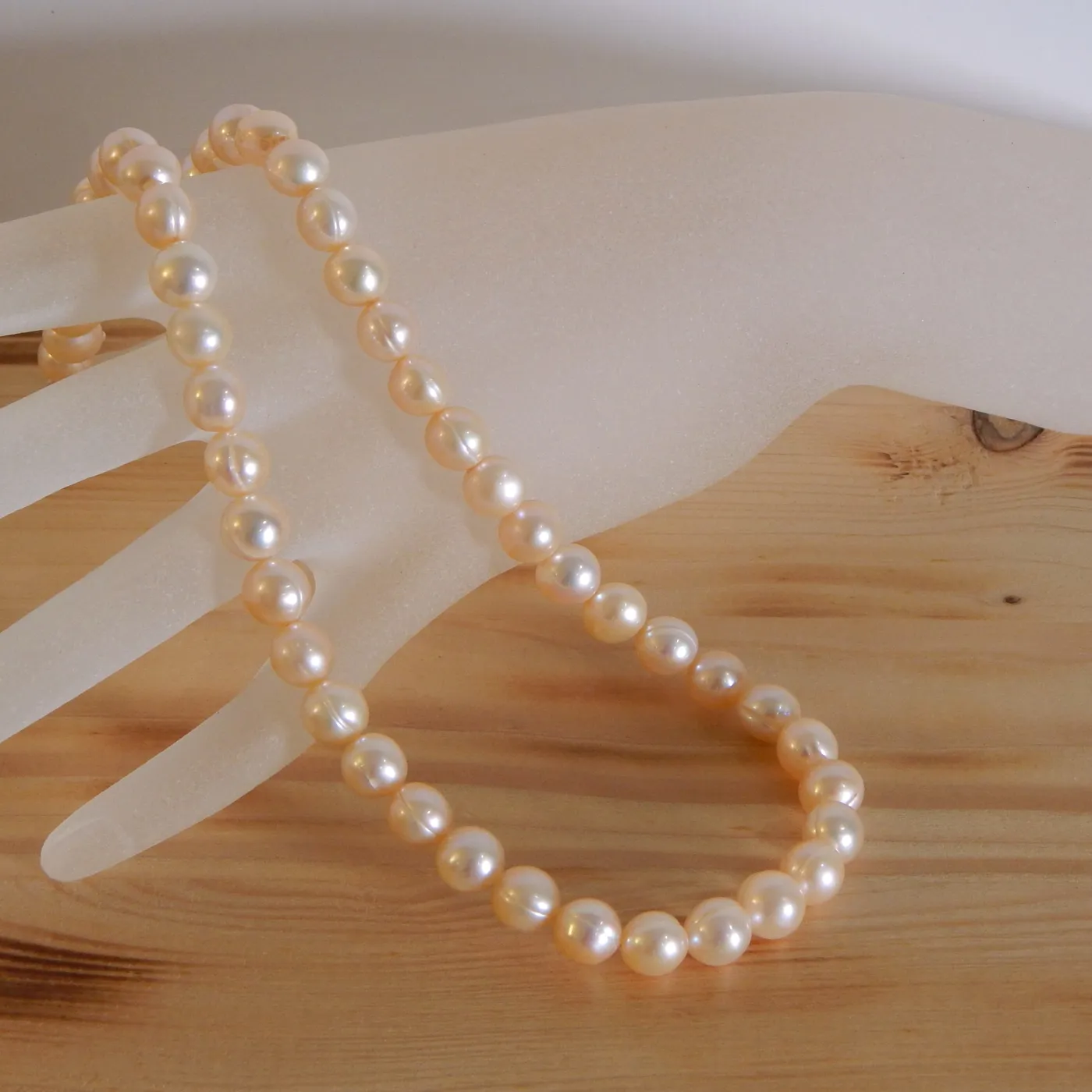  Perlenkette rose ca. 8,5mm A semi-rund