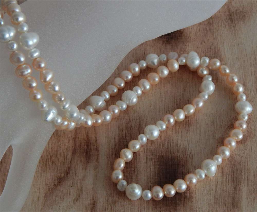 Perlenkette multi ca. 5-8mm AA semi-rund
