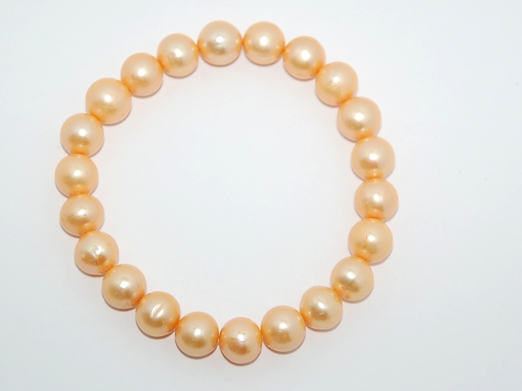 Perlenarmband goldfarben ca. 9-10mm AAA