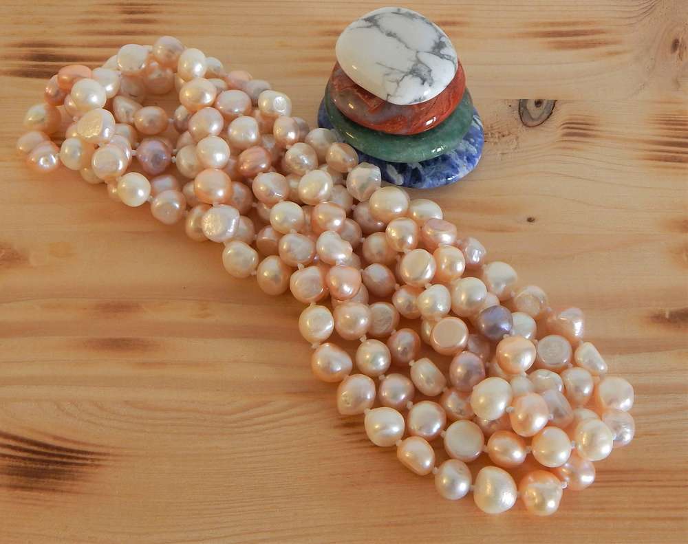Perlenkette  multicolor ca. 9/10mm AA+ barock