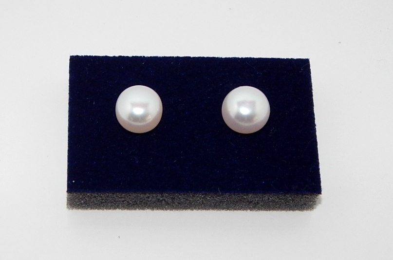 Perlenohrstecker weiß ca. 10-10,5mm AAA bouton