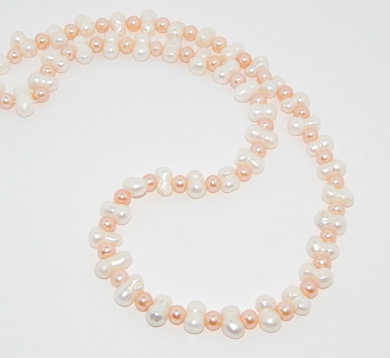 Perlenkette multi ca. 10x7,5mm AA Zwillingsperlen, rund