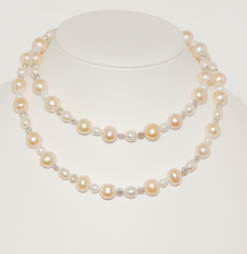 Perlenkette multi ca. 5-10mm AA semi-rund und barock