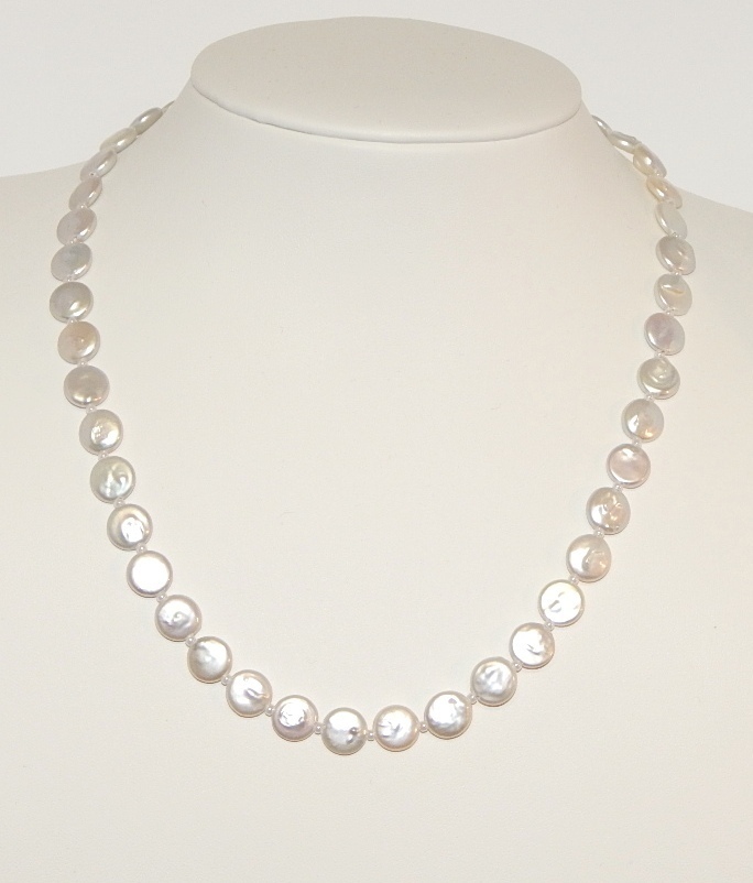 Perlenkette weiß ca. 8mm AAA Biwa Perlen