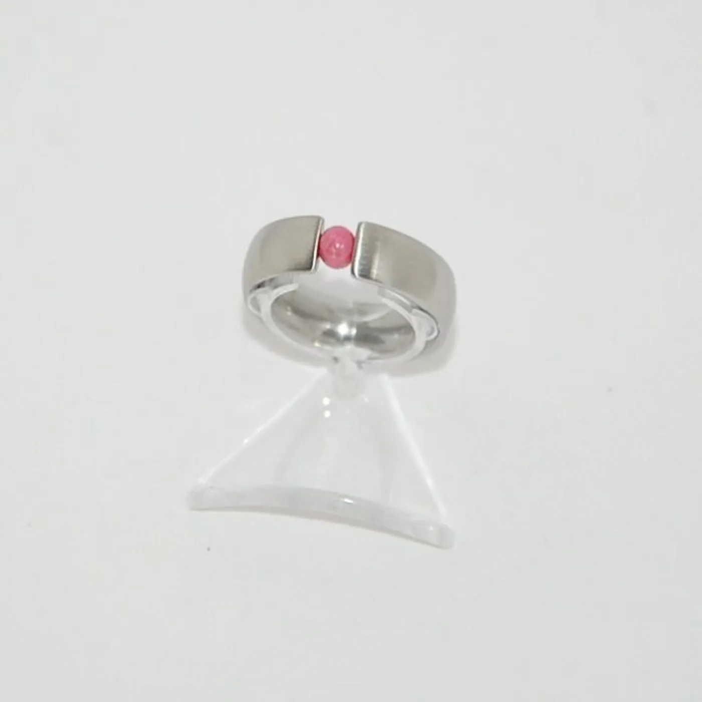 Edelstahlspann Ring mit Rhodonit ca. 4mm AAA 