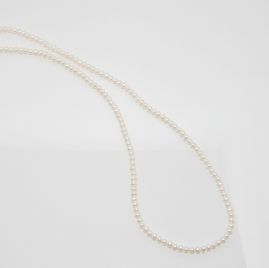 Perlenkette weiß ca. 3-4mm AAA semi-rund AAA 