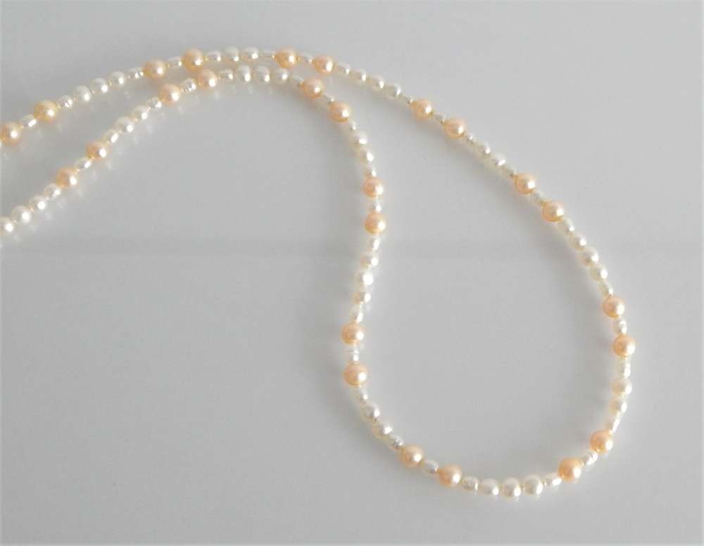 Perlenkette multi ca. 3-5mm AA semi-rund und tropfen